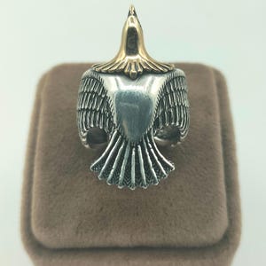 925 Sterling Unisex Silver Ring,Adjustable Men&#39;s Silver Ring With Eagle Figure Handmade Jewelry, Adjustable Silver Ring, Personalized Ring