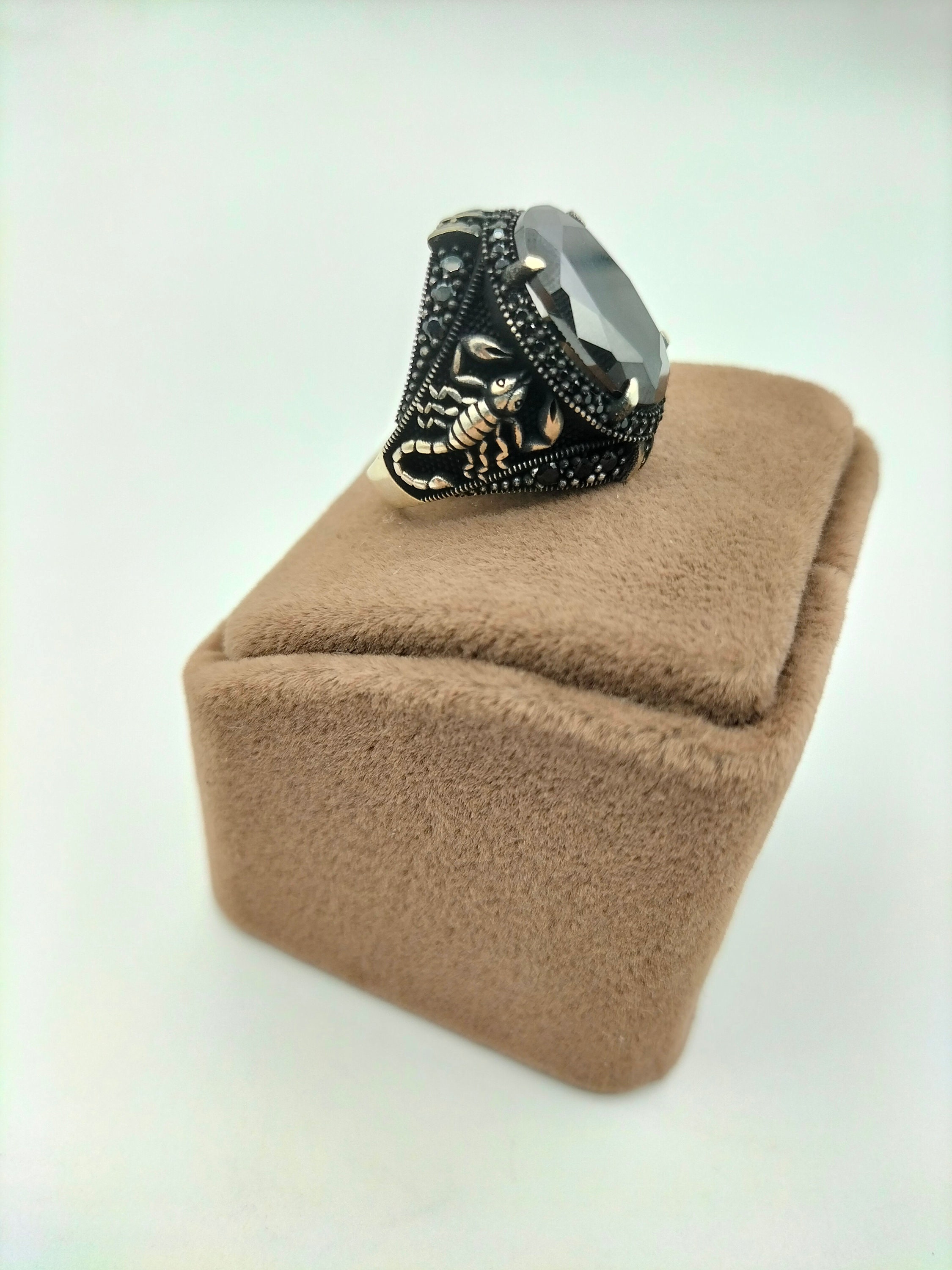 Men's Gothic Scorpion Ring - Solid 925 Sterling Silver With Black Onyx Stone, Handcrafted Luxury Jewelry