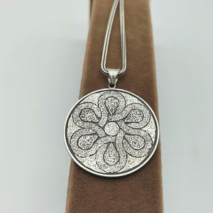 925 Sterling Islamic Necklace pendant, Handmade Jewelry, Men&#39;s Necklace,925 Sterling Silver Necklace With Fajr Time Written On It