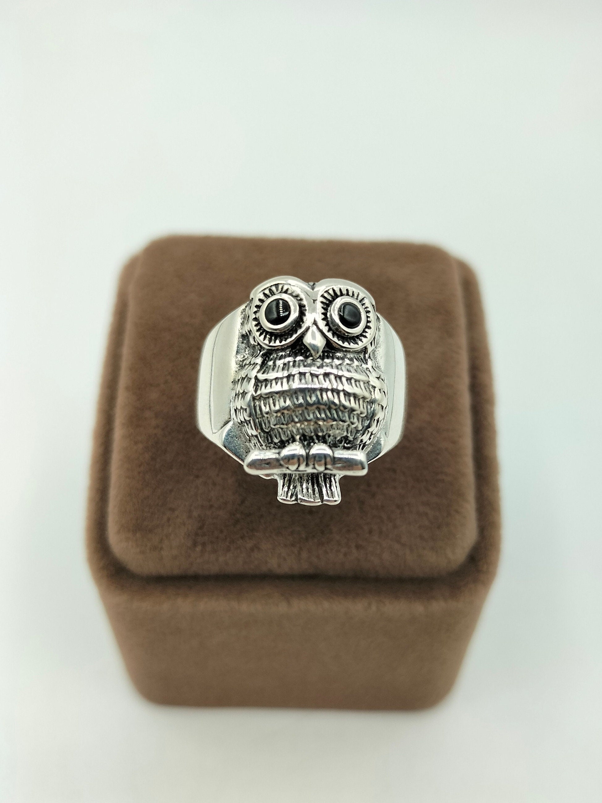 Handmade Sterling Silver Owl Ring - AsuLion Design