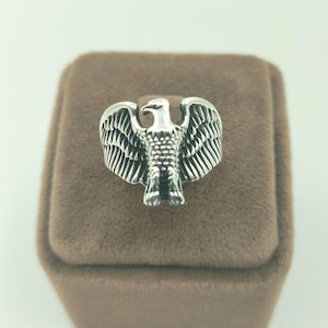 925 Sterling Silver Men&#39;s Ring, Eagle Motif Ring, Handmade Men&#39;s Ring, Personalized Silver Ring,Valentine&#39;s Day Gift, Anniversary Gift