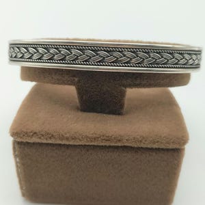 Handmade Braided Sterling Silver Men&#39;s Bracelet - Adjustable Cuff