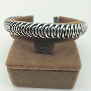 Handmade Sterling Silver Chain Cuff Bracelet - Adjustable Unisex Design