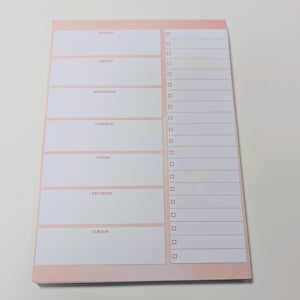 Weekly Planner Pad, A5 notepad