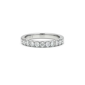 Half-Eternity Engagement Band, U Prong Wedding Band, Round Shape Moissanite Band, Minimalist Band, 925 Silver Band, Anniversary Gift Band