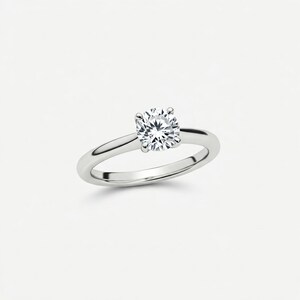 Minimalist Solitaire Engagement Ring, Solitaire Wedding Ring, Round Cut Moissanite Ring, Prong Set Ring, 925 Silver Ring, Promise Ring
