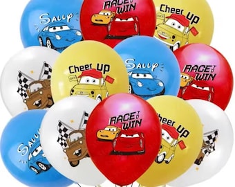 Cars Balloons x10 Birthday Party Decorations Boys Girls Latex Balloon Free Post Banner Red Lightning McQueen