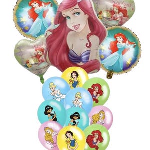 Princess Ariel Birthday Balloon Set Party 15 Pieces Decorations Kids Girls Pink Banner