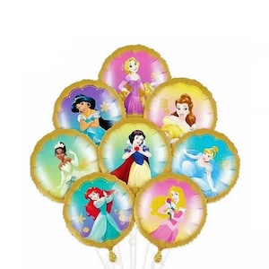 Princess Birthday Balloon Set Party Decorations Kids Boys Girls 8 Pieces