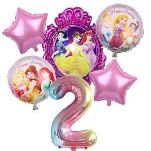 Princess 2nd Birthday Balloon Set Party Decorations Age 2 Kids Boys Girls Pink Banner
