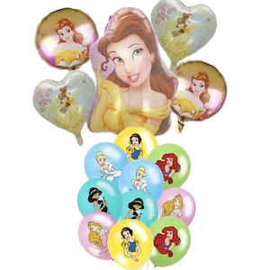 Princess Belle Birthday Balloon Set Party 15 Pieces Decorations Kids Girls Pink Banner