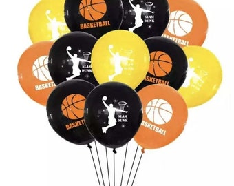 Basketball Balloons x10 Birthday Party Decorations Boys Girls Latex Balloon Free Post Sport Banner