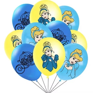 Cinderella Balloons x10 Birthday Party Decorations Boys Girls Latex Balloon Free Post Banner Pink
