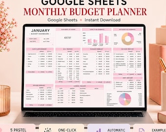 Simple Budget Planner: Weekly, Bi-Weekly, Monthly (Google Sheets, Digital Download)