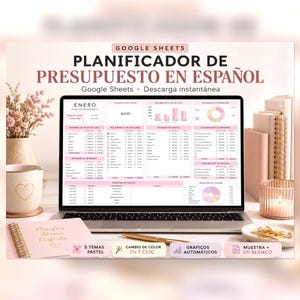 Spanish Budget Planner Planificador de Presupuesto Mensual en Google Sheets | Rastreador de Gastos | Finanzas Personales, presupuesto simple