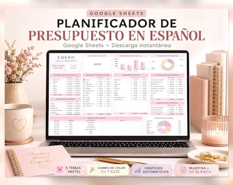 Spanish Budget Planner Planificador de Presupuesto Mensual en Google Sheets | Rastreador de Gastos | Finanzas Personales, presupuesto simple