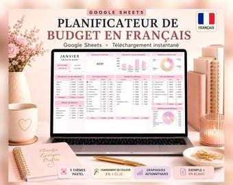 French Budget Planner Google Sheets Budget mensuel français, Monthly Budget Planner français, Monthly Budget Spreadsheet in French