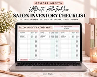 Salon Inventory Checklist: Google Sheets Template (Digital Download)