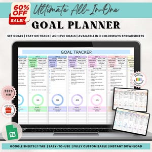 Toral Planer Tabelle Google Sheets | Jährliche Monatsziele, Jährliche Ziel-Tracker-Produktivitätsplaner-Zieleinstellung-Tracker-Ziele Vorlage