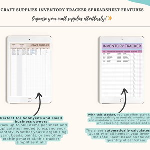 Craft Supplies Inventory Tracker: Editable Google Sheets Spreadsheet - Etsy