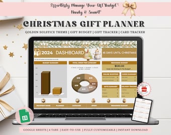 Weihnachtsgeschenk-Planer | Google Sheets Urlaubsbudget Tracker (Digital)
