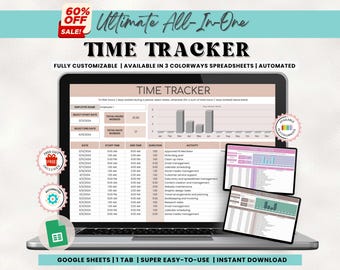 Time Tracker Spreadsheet: Automated Weekly Hours Log (Google Sheets)