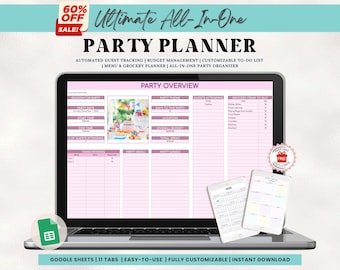 Digital Event Planner: Party Budget Tracker Google Sheets (Digital Download)