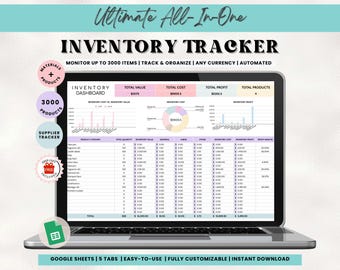 Small Business Inventory Tracker: Google Sheets Template (Digital Download)