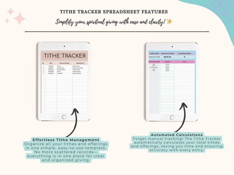 以下が含まれることがあります： 献金と捧げ物を追跡するためのデジタルスプレッドシートテンプレート。スプレッドシートは、日付、礼拝場所、説明、金額の列を持つ、シンプルで使いやすいデザインです。スプレッドシートには、献金と捧げ物の合計を計算するためのセクションも含まれています。