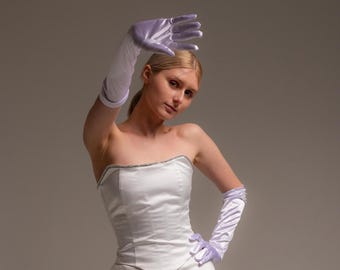Elegant Bridal Gloves: Long Satin Above Elbow (Smooth Fit)