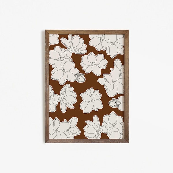 Impresión artística de Sampaguita, póster minimalista de flores filipinas, arte mural botánico filipino, decoración vintage moderna