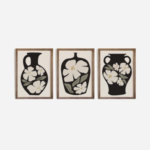 Sampaguita Flower Vase Wall Art, Botanical Jar Gallery Set, Preppy Flower Printable Poster, Flower Market Digital Download, Floral Jar Print
