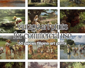 Vintage Painting Set of 50, Classic Art Prints Bundle, Museum Style Gallery Wall Decor, Printable Fine Art Download