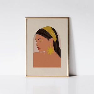 Filipina Woman Wall Art, Vintage Filipino Portrait, Philippines Poster, Retro Boho Mid Century Modern Print, Feminist Fashion Art