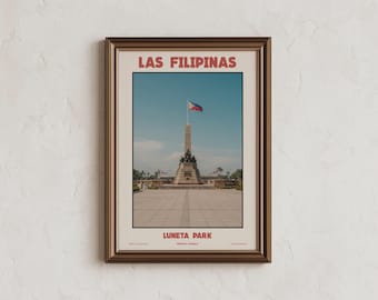 Las Filipinas: Luneta Park, Manila – Philippines Travel Poster, Retro Wall Art, Filipino Decor Printable