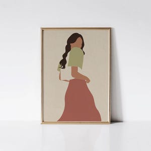 Modern Filipino Woman Art, Filipina Portrait Print, Vintage Philippines Poster, Midcentury Modern Filipina Art, Boho Filipino Art Printable