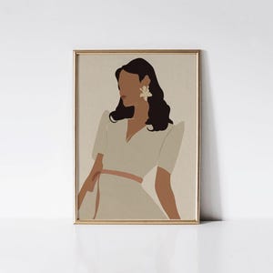 Boho Filipino Art Print, Filipina Portrait Print, Midcentury Filipino Wall Art, Philippines Inspired Wall Decor,  Philippines Boho Wall Art
