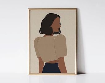 Boho Filipino Art Print, Midcentury Modern Filipina Art, Filipino Wall Art Printable, Retro Philippines Art, Filipina Portrait Print
