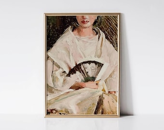Filipino Woman Portrait Print, Vintage Philippines Oil Painting, Filipina Woman Art Print, Philippines Wall Art Printable, Pinoy Art Poster