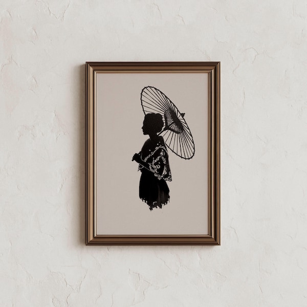 Arte mural de silueta filipina, retrato femenino bohemio, impresión artística filipina, póster de Filipinas, arte mural moderno de mediados de siglo, decoración de moda retro