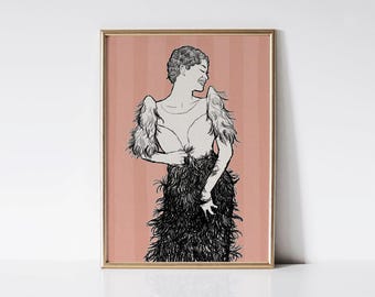 Filipino Feminist Wall Art, Boho Female Portrait, Filipino Art Print, Philippines Poster, Mid Century Modern Wall Art, Retro Fashion Decor