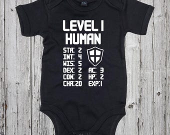 Level 1 Human Funny Cute Gaming Nerd Baby Vest Baby-Grow