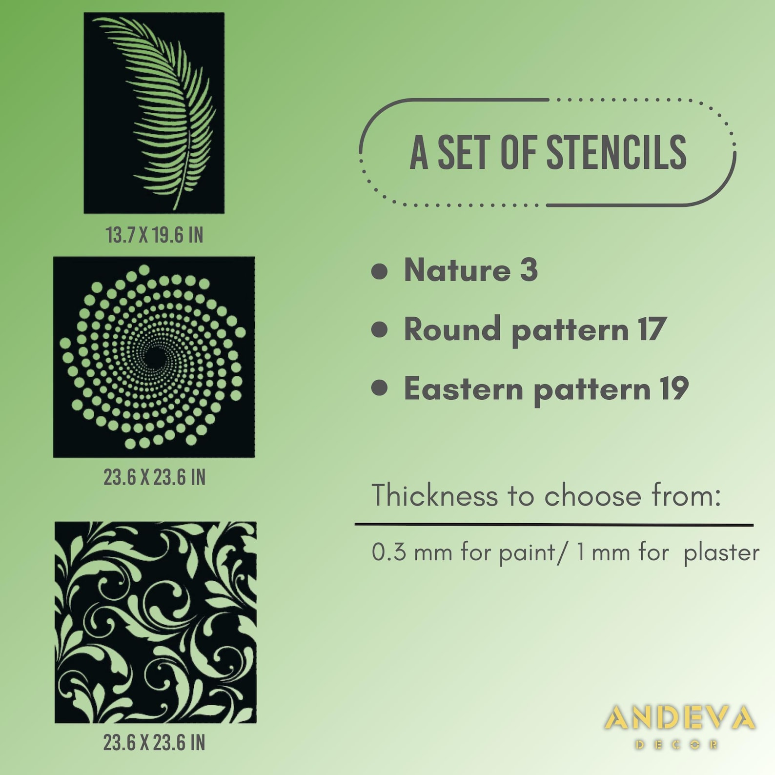 Extra Large Damask and Floral Wall Stencils: Eastern and Nature ...