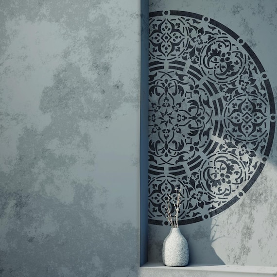 Stencil Set Damask Stencil for Wall Art DIY Wall Painting Template Reusable Plastic Craft Home Decor Stencil Design Easy Wall Stencils