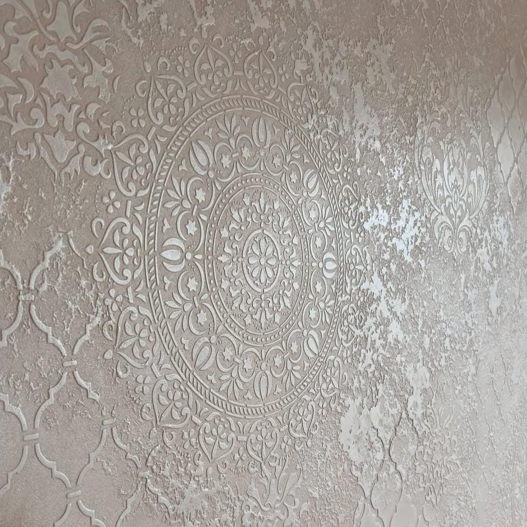 Large Damask Wall Stencil Set: Reusable Eastern Pattern for Plaster ...