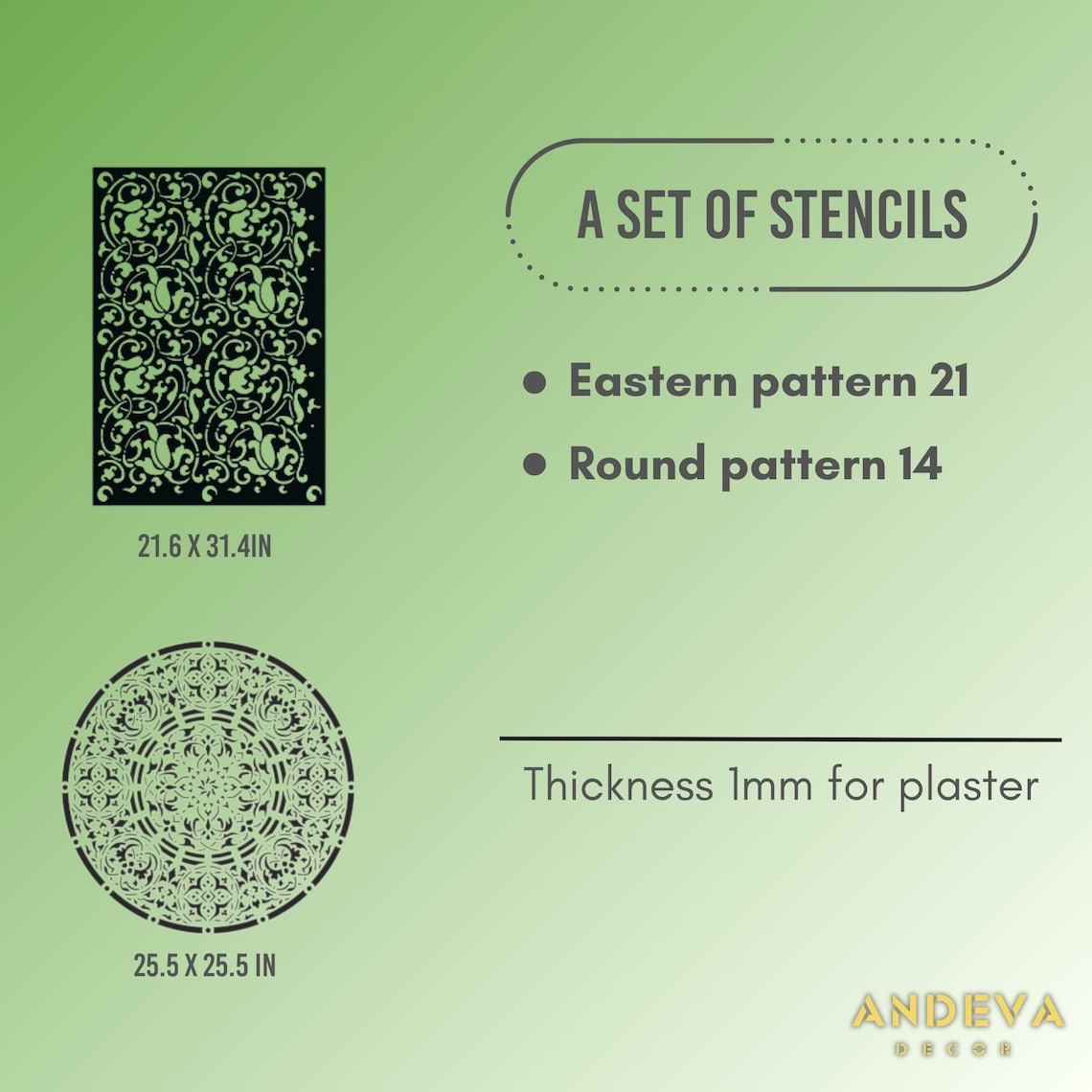 Moroccan Damask Stencil: Round Floral and Oriental Wall Stencil Set - Etsy