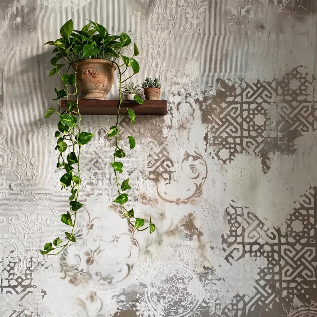 Large Moroccan and Eastern Pattern Wall Stencils: Damask, Mandala, and ...