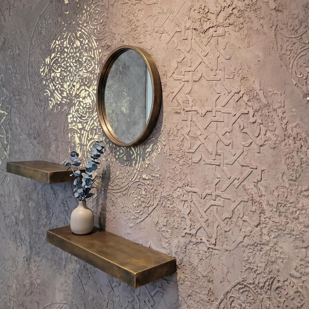 Extra Large Moroccan and Damask Wall Stencils: 3D Plaster Texture and ...