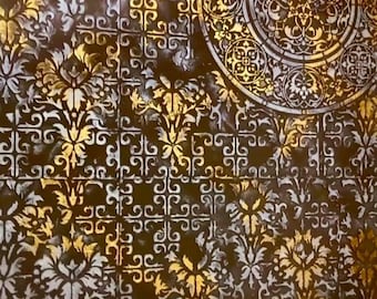 Eastern Pattern Wall Stencil for Painting, Living Room and Bedroom Wall Decor