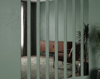 Gold Mirror Strips: Contemporary Wall Decor, Reflective Wall Strips, Minimalist Wall Design